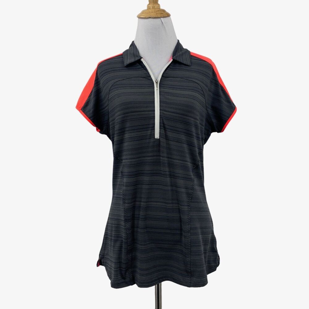 Sunice Shirt Womens M Medium Graphite Silver X-Static XT2 Half Zip Collared Top